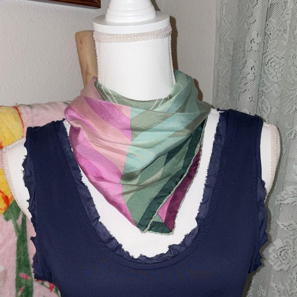 Echo Designer Colorful Geometric Silk Scarf - Picture 6 of 8